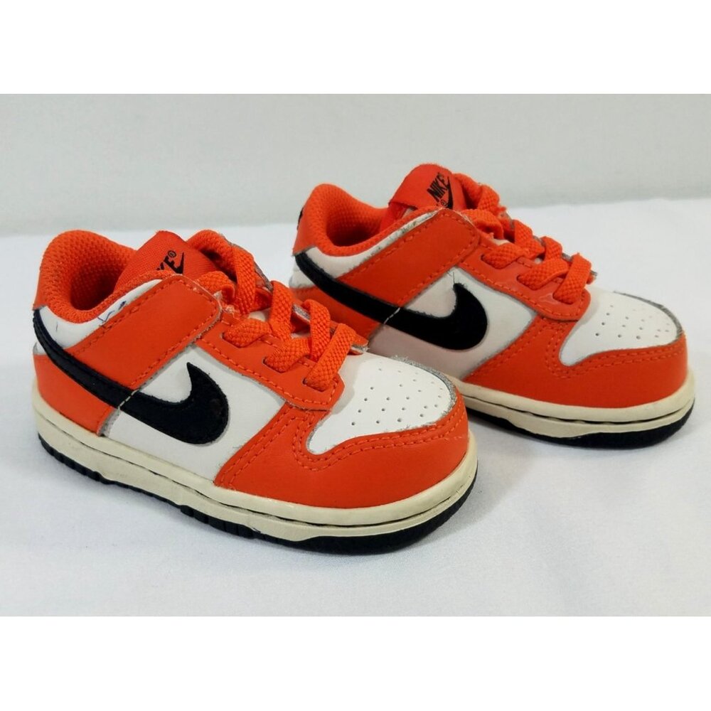 Nike Dunk Low Halloween Safety Orange Black Toddler Size 4.5C